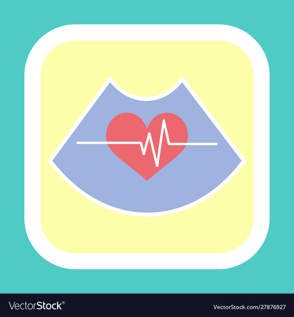 Heart and rhythm line icon cardiogram sign