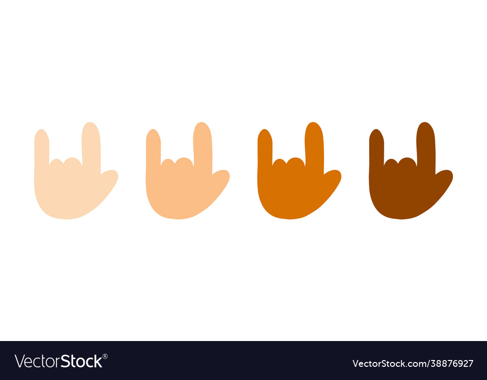 Human hands with different skin colors gesture Vector Image