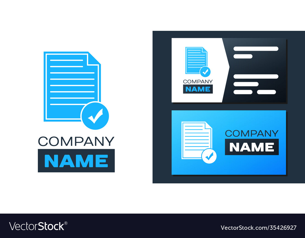 Logotype document and check mark icon isolated Vector Image Logotype document and check mark icon isolated