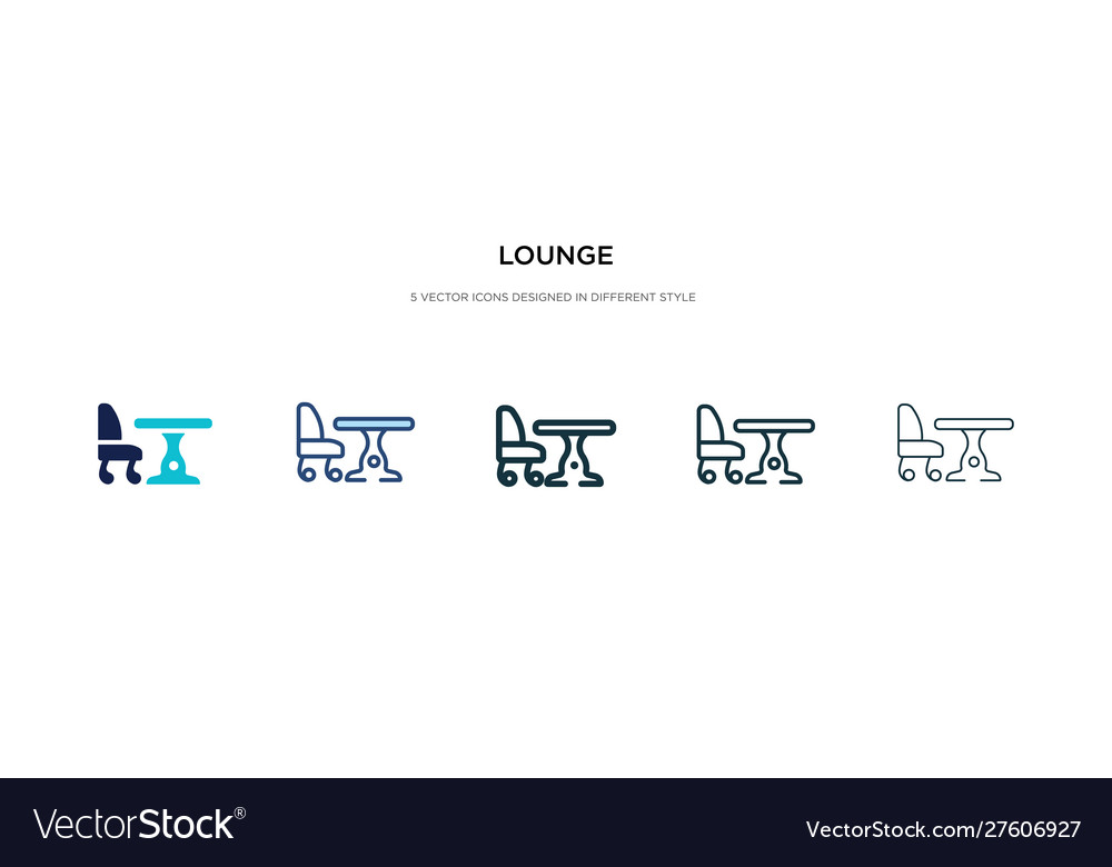 Lounge icon in different style two colored