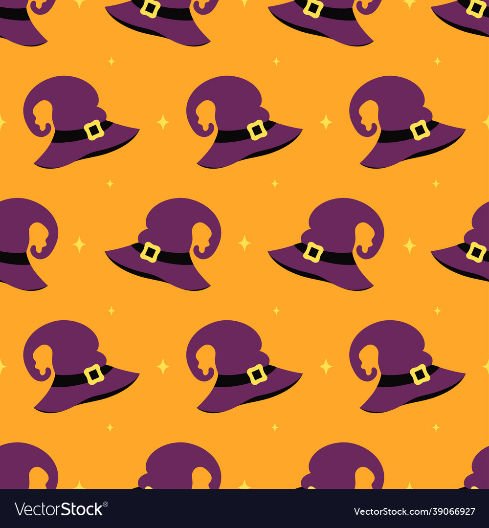 Pattern with hat of witch