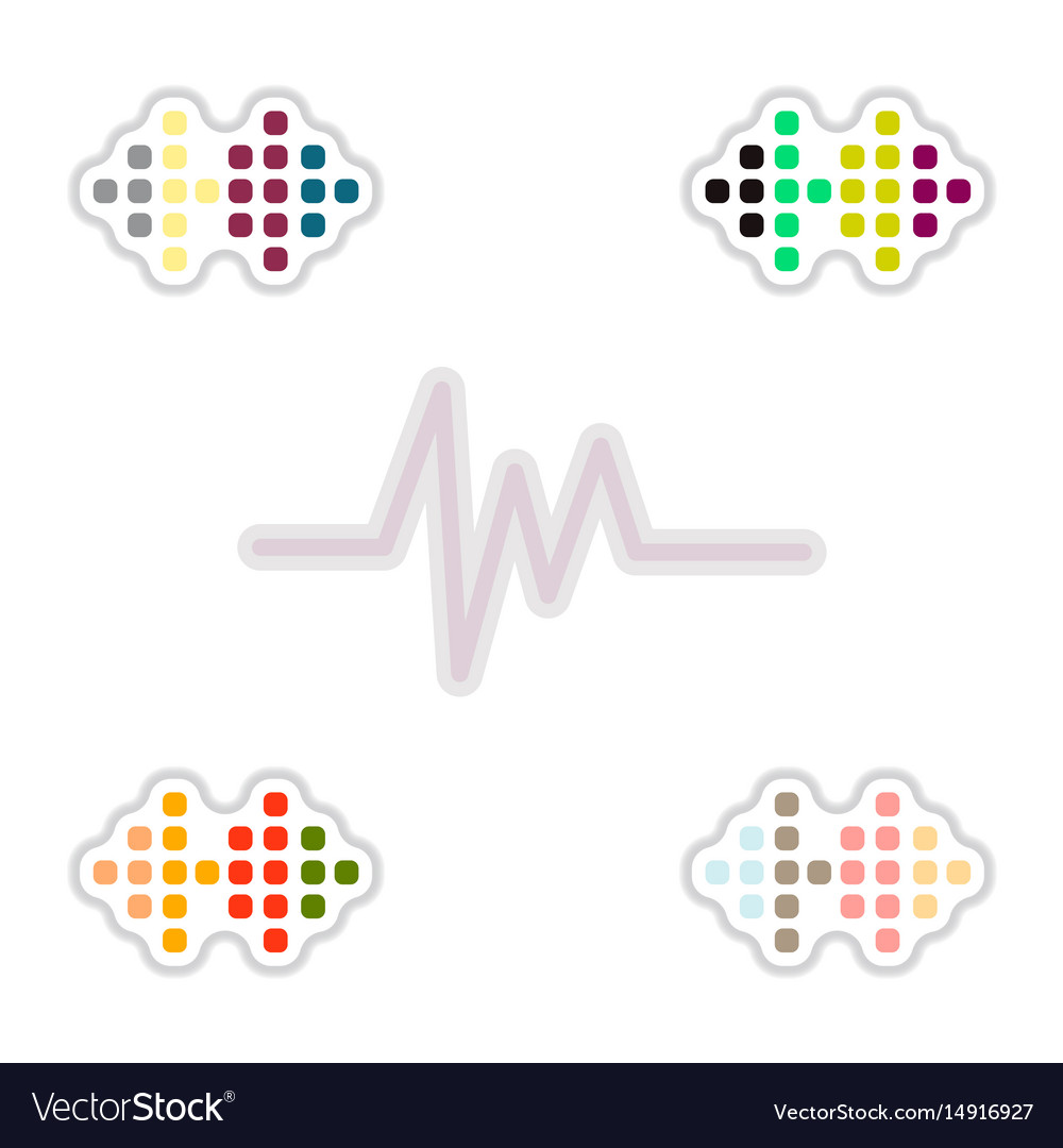 Set of color label design collection sound