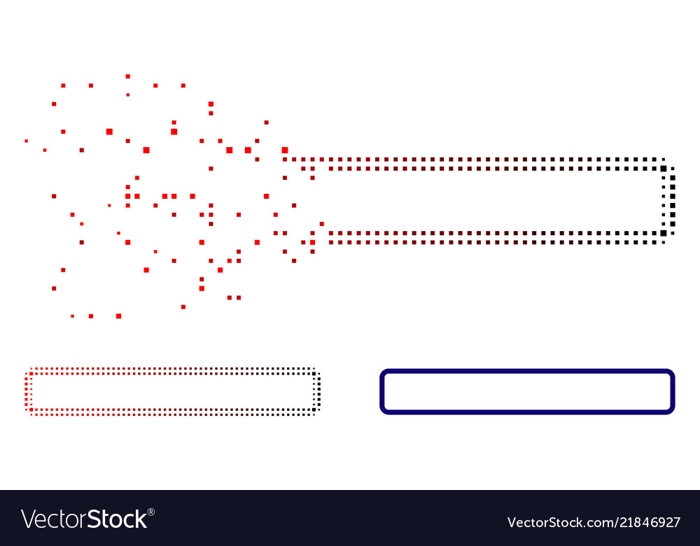 Shredded pixel halftone rounded rectangle frame