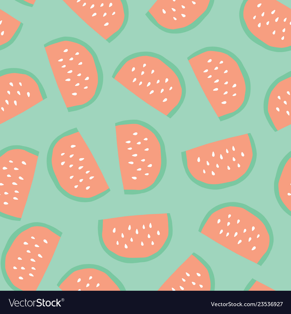 Watermelon slices pattern seamless background