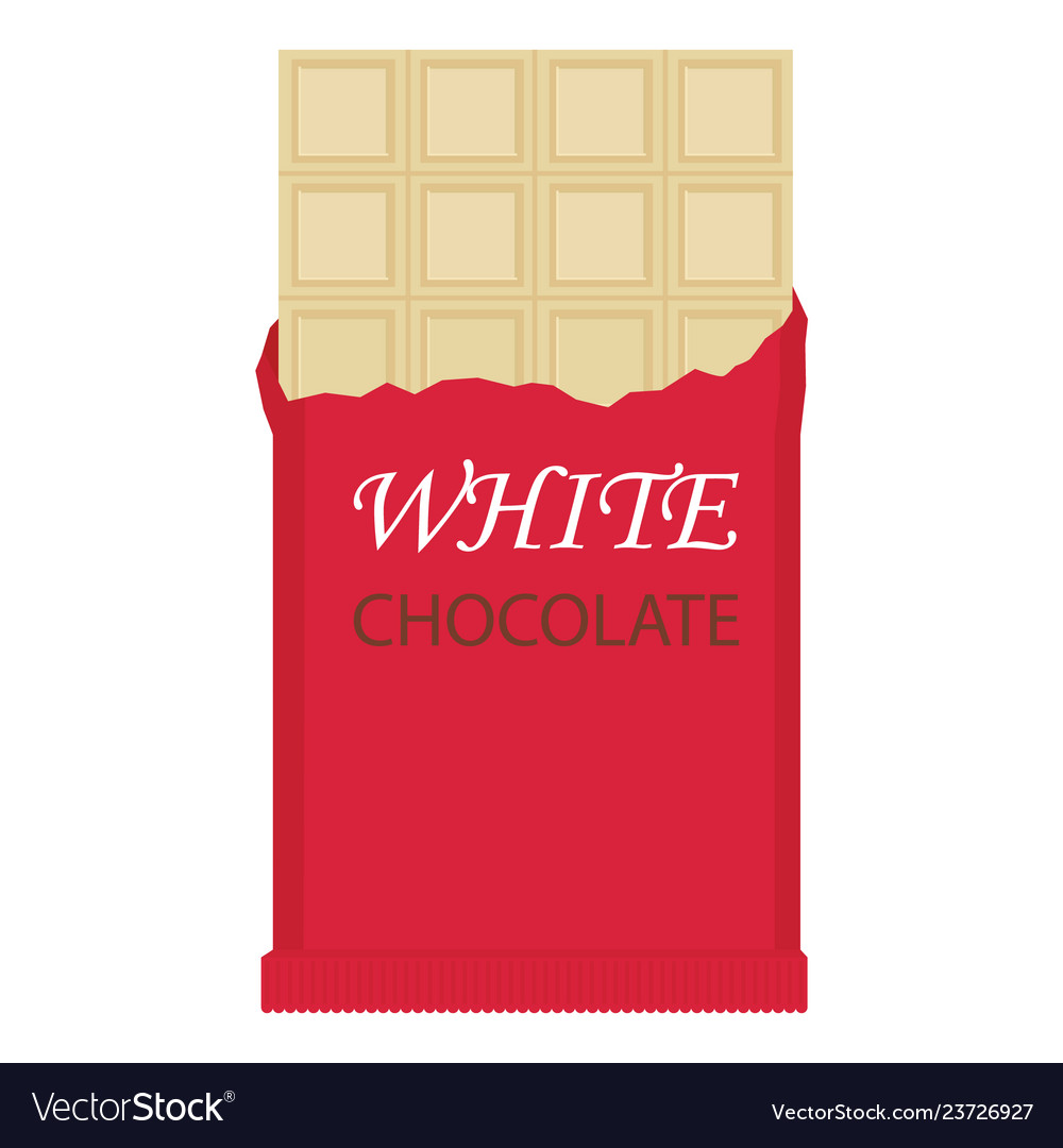 White chocolate bar isolated on white background Vector Image