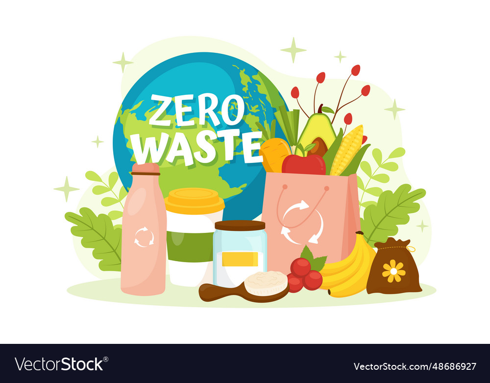 Zero waste of eco friendly with recyclable Vector Image