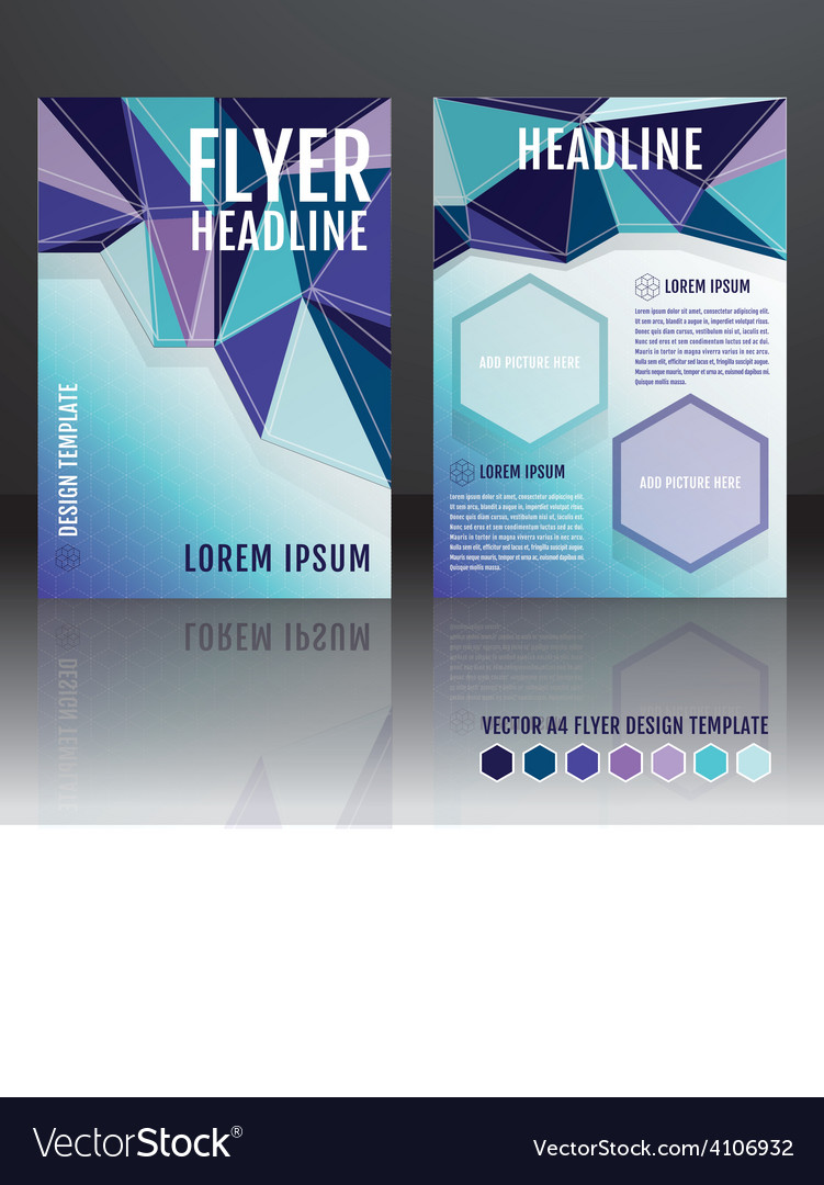 Brochure flyer template design with geometric Vector Image