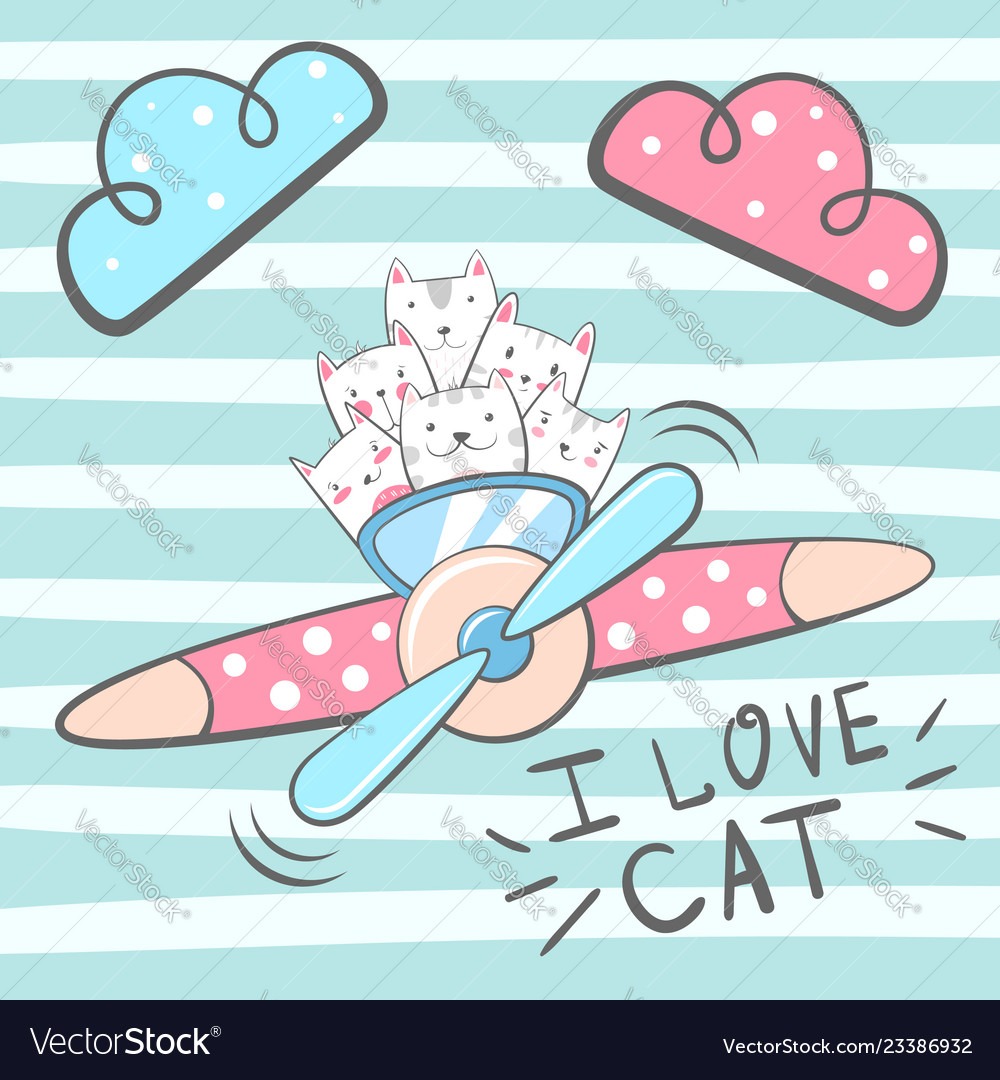Cartoon cat kitty characters vector image Cartoon cat kitty characters