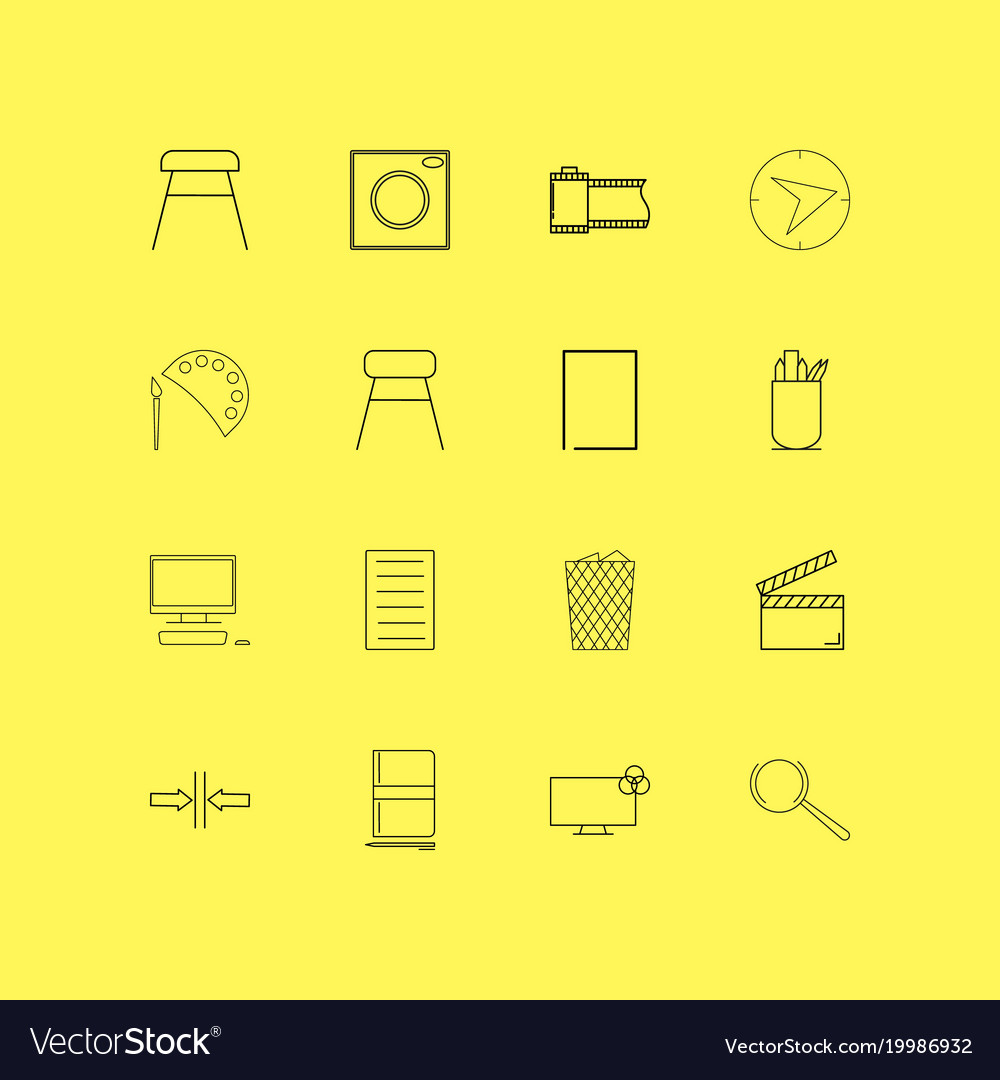 Design elements linear icon set simple outline