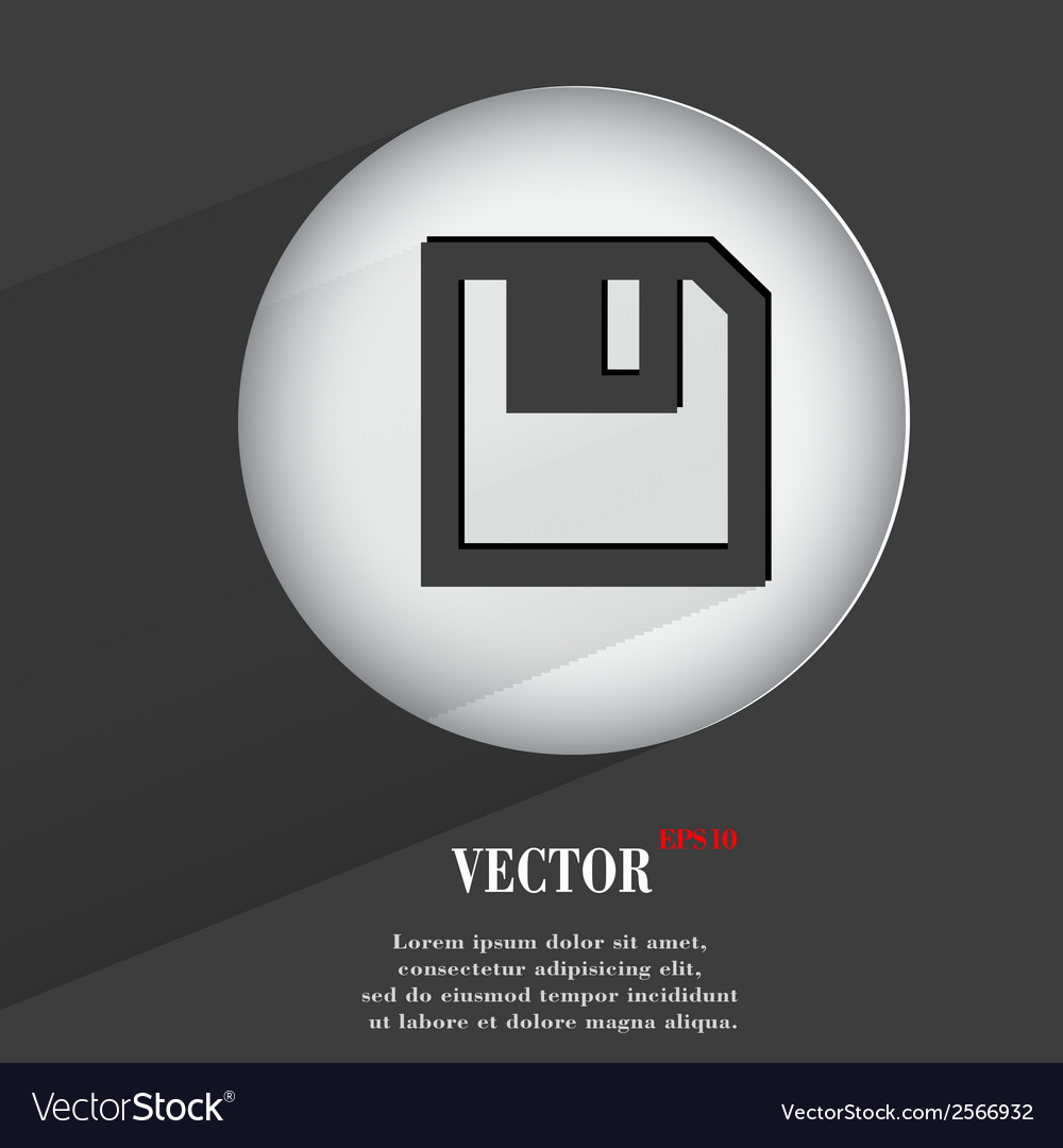 Floppy disk flat modern web button with long