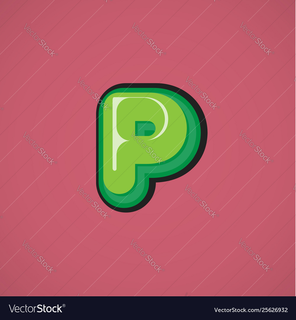 Green Comic Character From A Fontset Royalty Free Vector