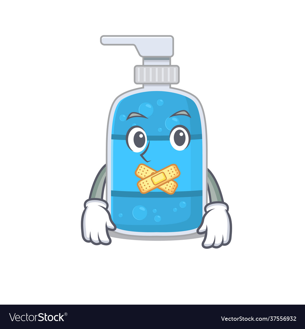 Hand wash gel cartoon having strange silent face Vector Image Hand wash gel cartoon having strange silent face Vector Image
