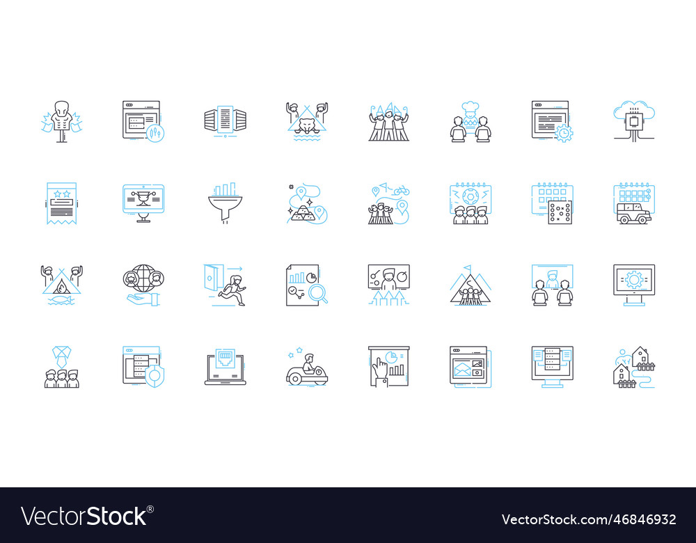 Information architecture linear icons set vector image Information architecture linear icons set
