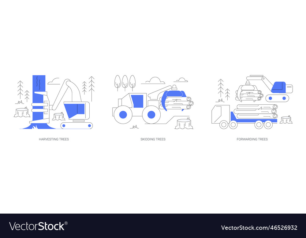 Logging trees abstract concept