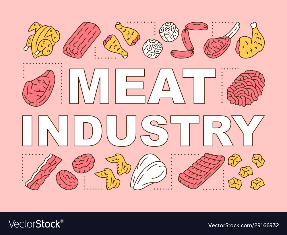 Meat industry word concepts banner butchery food