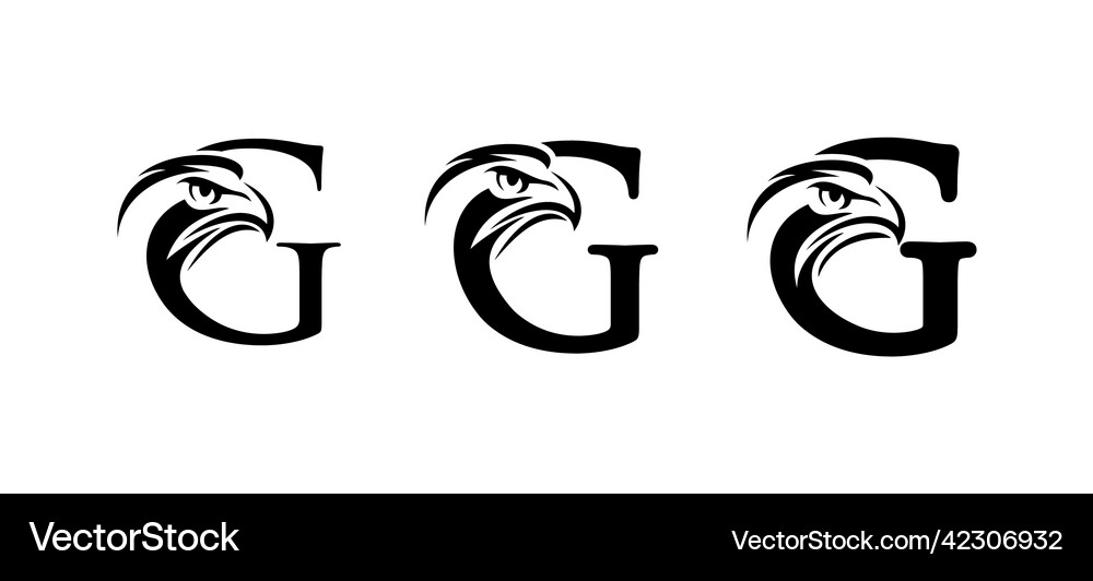 Monogram eagle logo initial letter g Royalty Free Vector