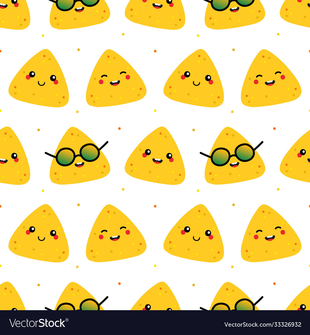 Nachos tortilla chips characters pattern