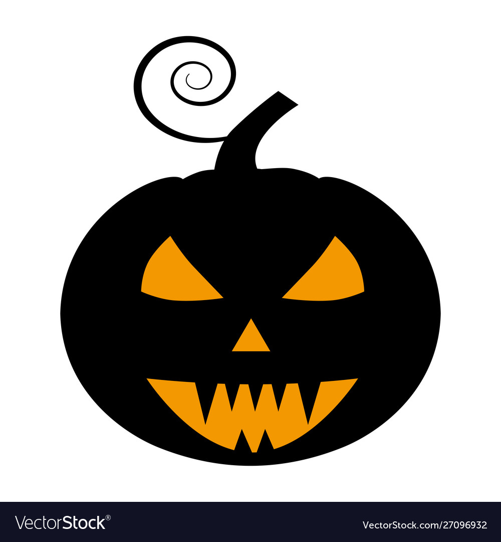 Pumpkin flat single icon halloween symbol Vector Image