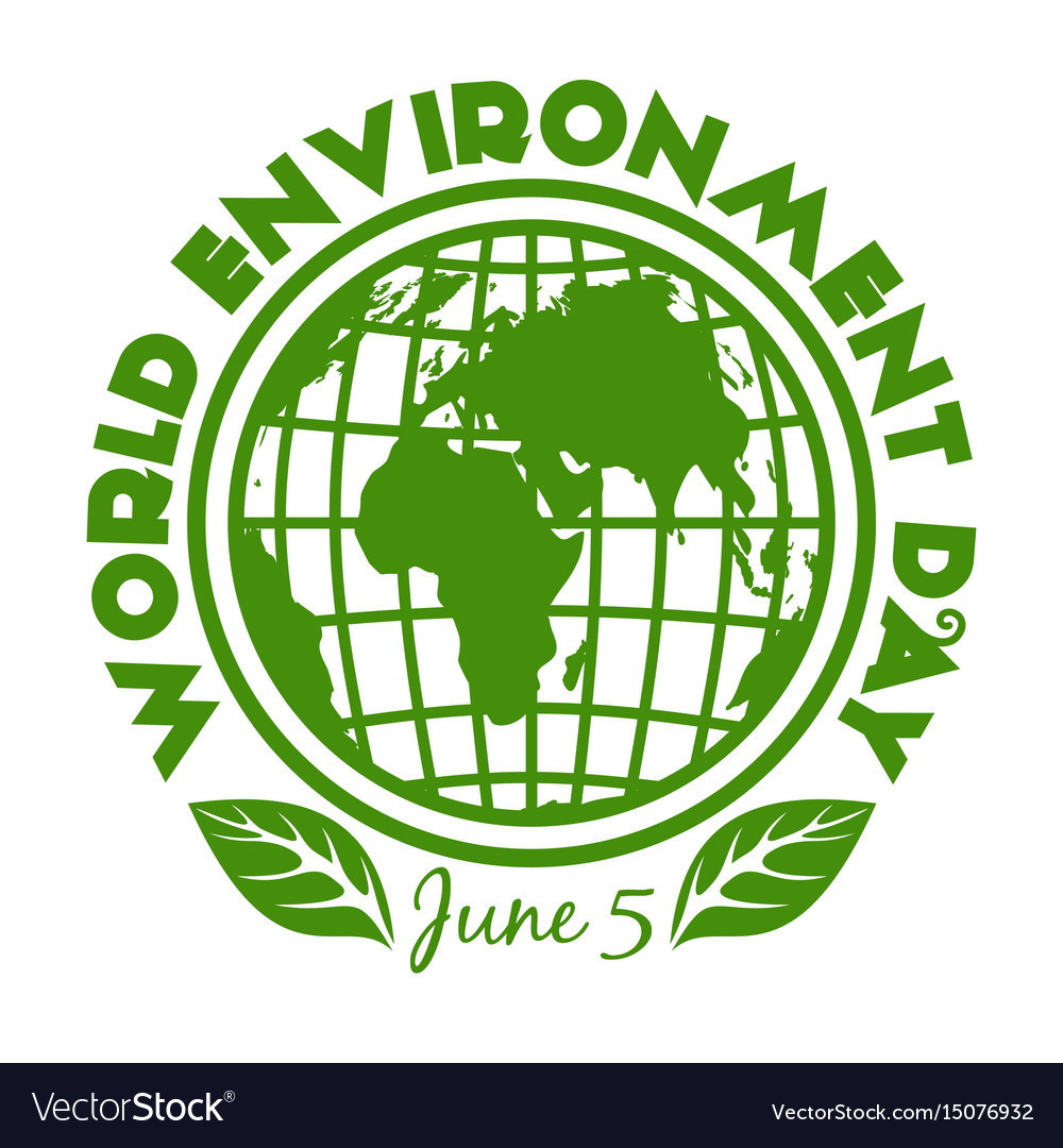 Round stamp for world environment day june 5 Vector Image