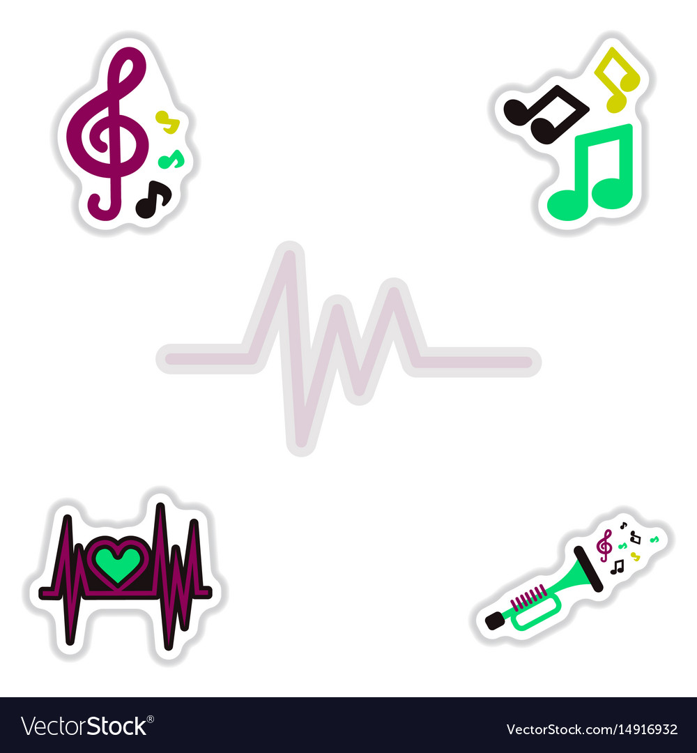 Set of color label design collection sound