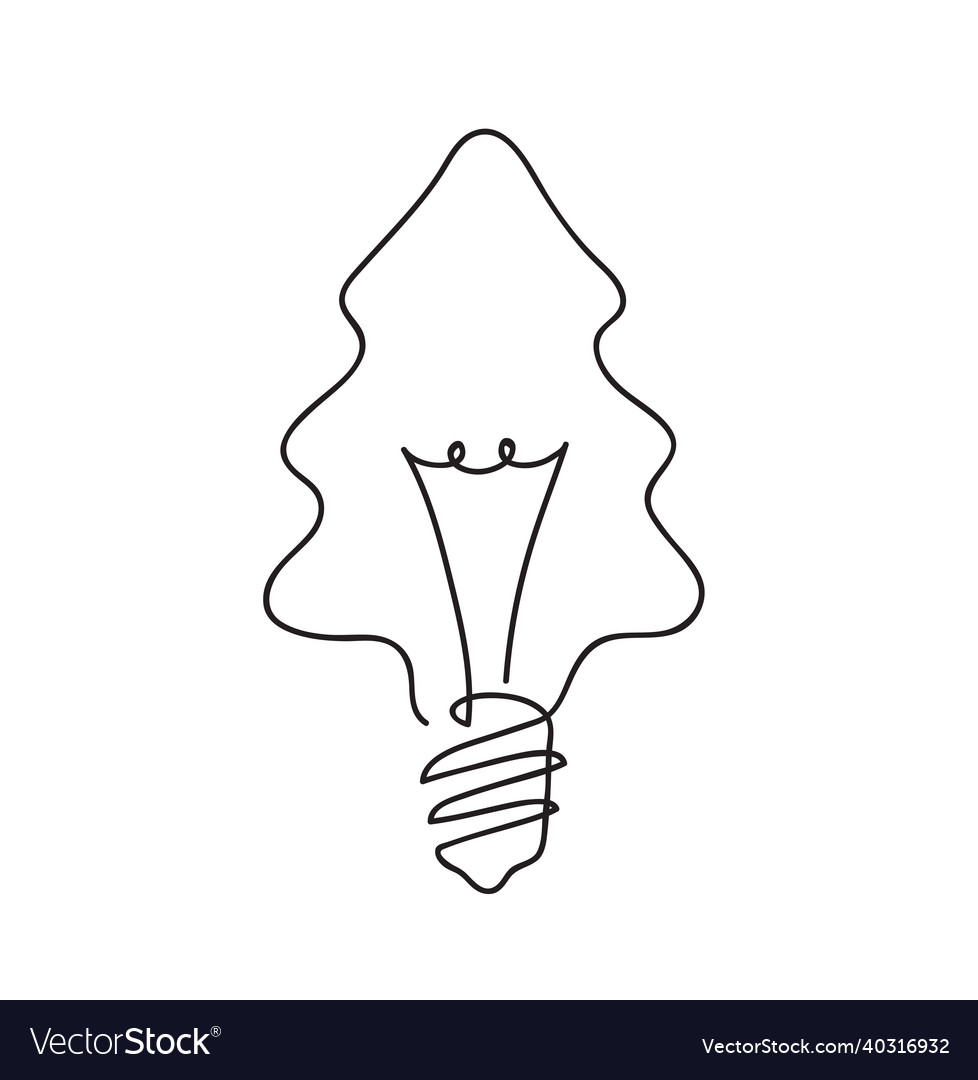 Tree shape lightbulb new year concept