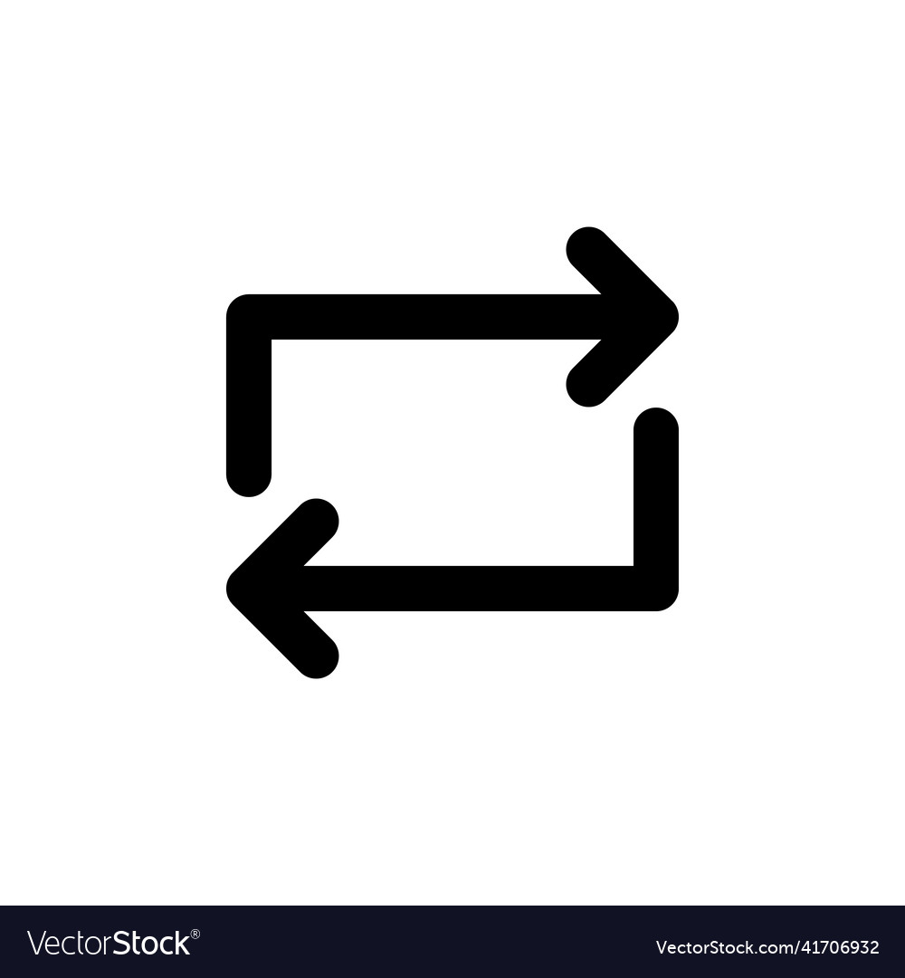 Two square arrows simple web or mobile interface vector image Two square arrows simple web or mobile interface