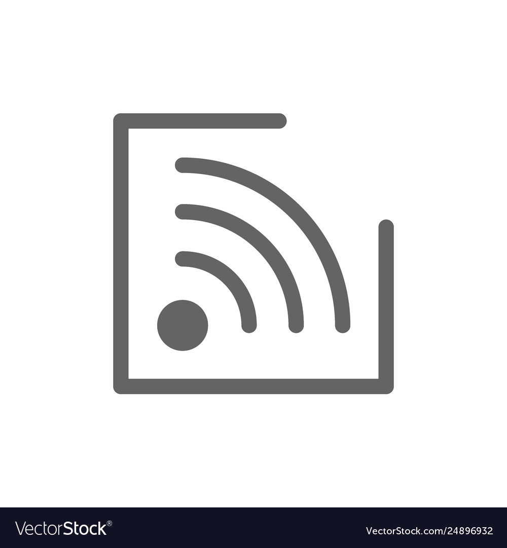 Wireless tag and rfid line icon