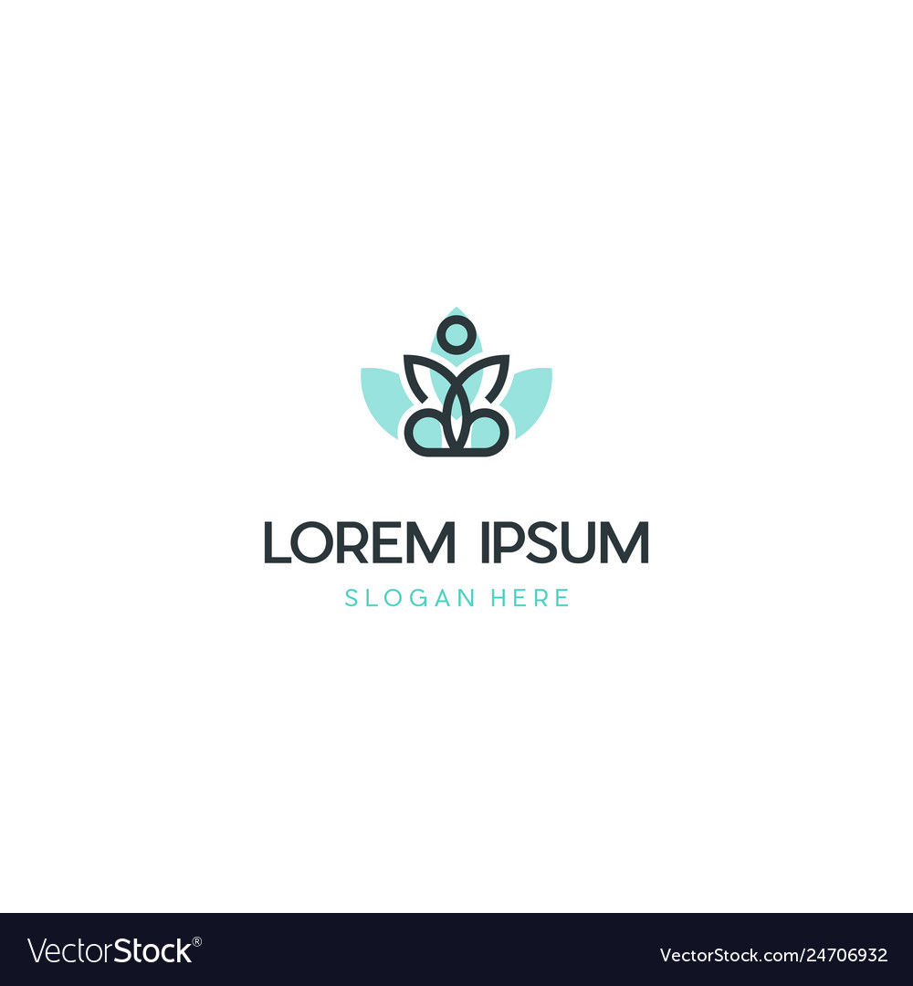 Yoga pilates creative business logo design vector image