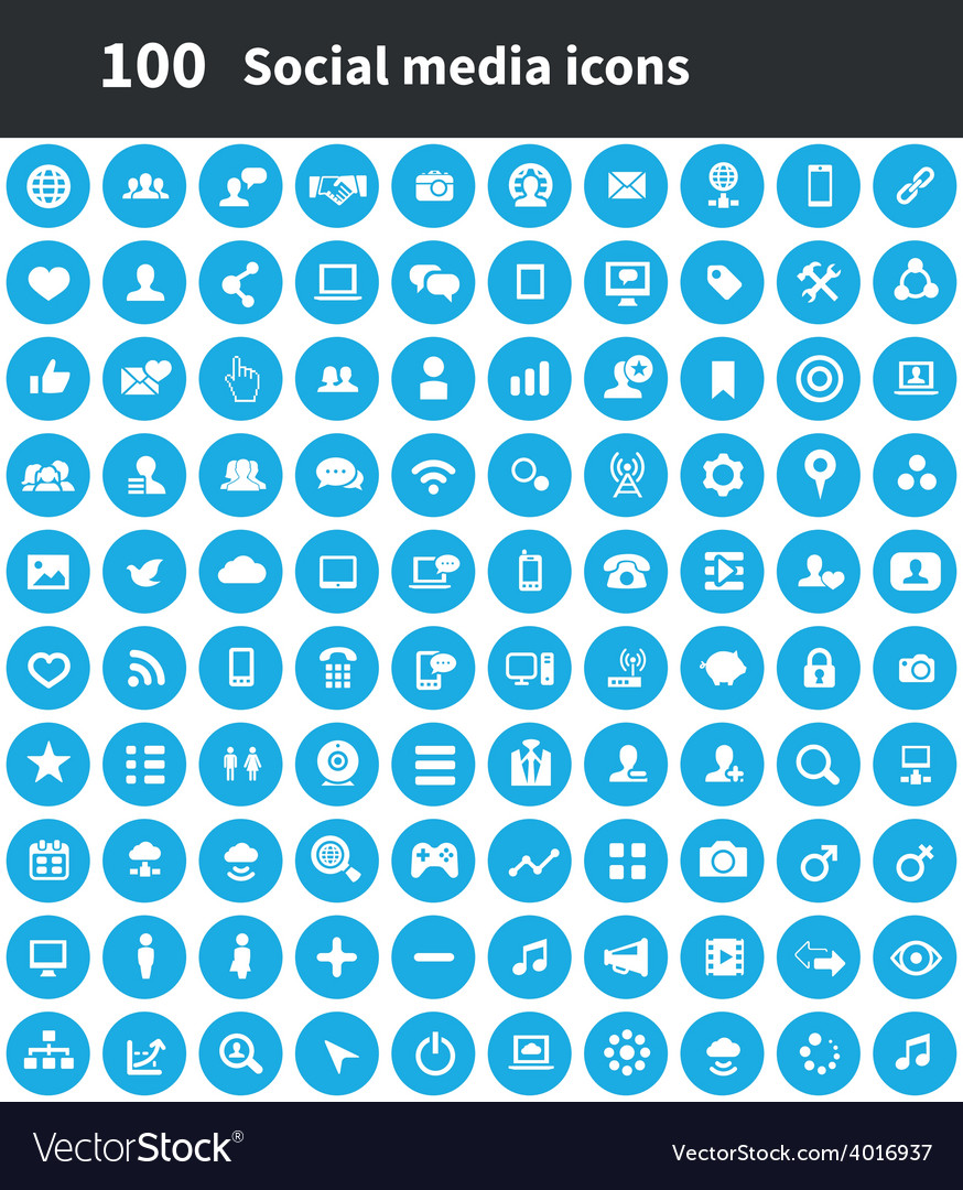 100 social media icons