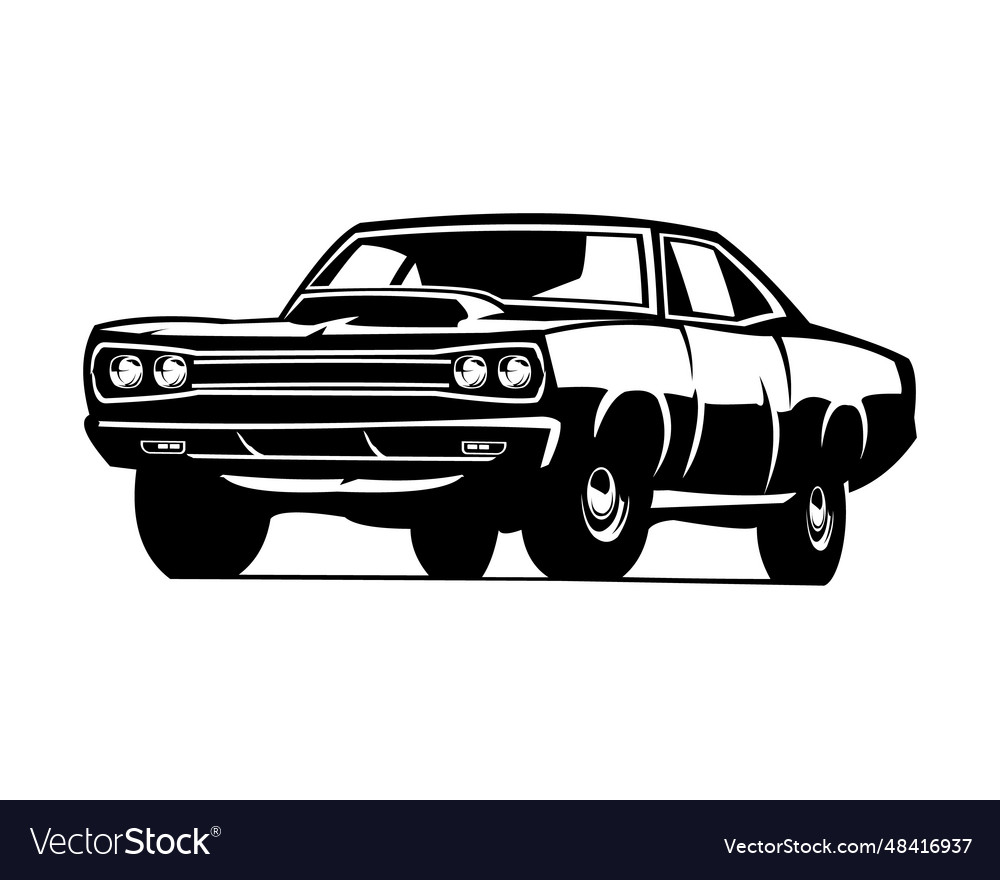 1969 dodge super bee car vintage logo silhouette Vector Image