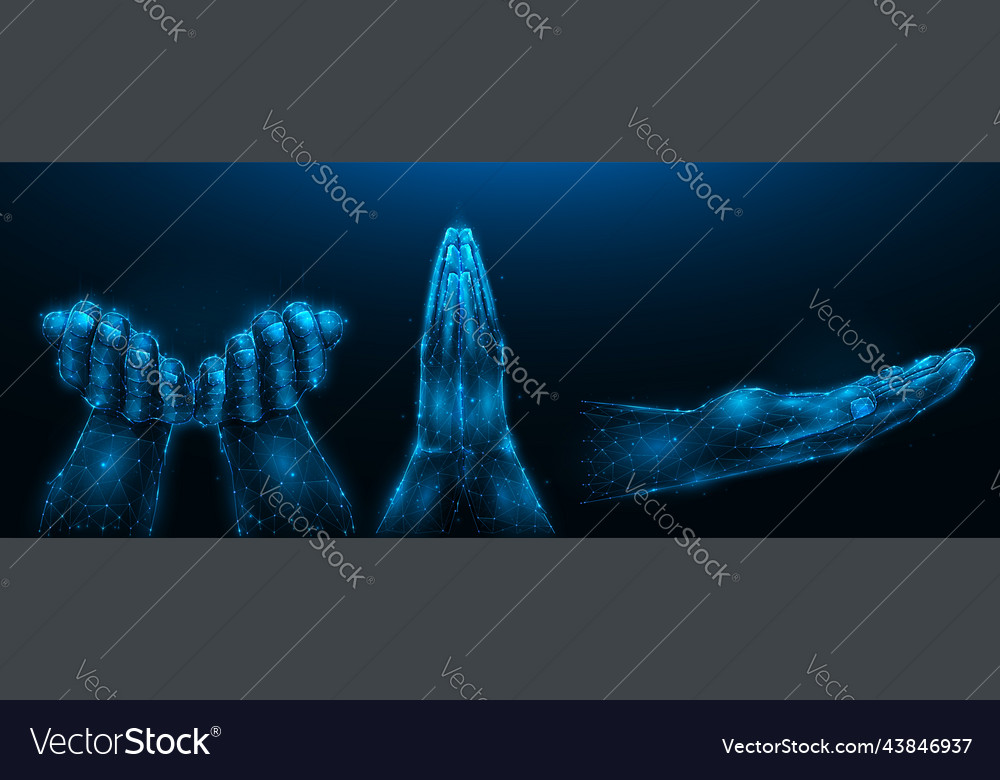 Abstract of hand gestures pleading giving Vector Image