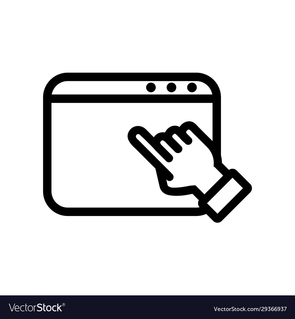 Browser hand icon isolated contour symbol vector image Browser hand icon isolated contour symbol