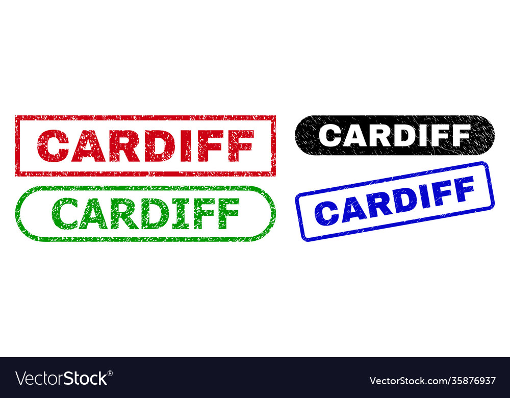 Cardiff rectangle stamps with unclean texture