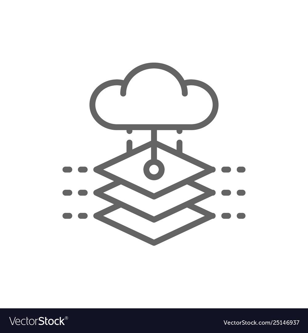 Cloud with artificial intelligence server vector image Cloud with artificial intelligence server