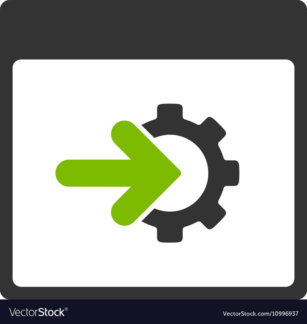 Cog integration calendar page flat icon