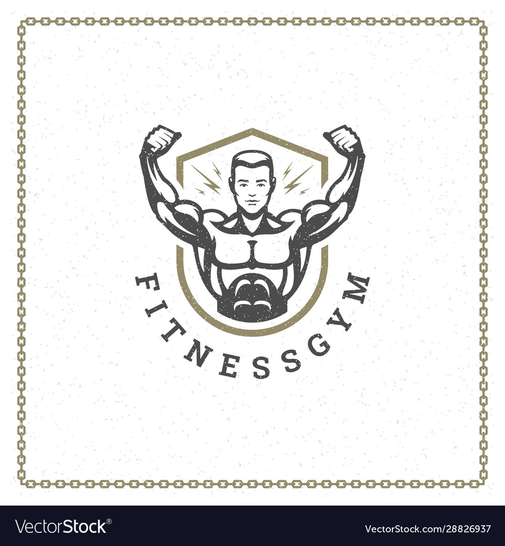 Fitness gym badge or emblem Royalty Free Vector Image