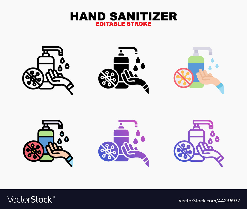 Hand sanitizer icon with different style vector image Hand sanitizer icon with different style