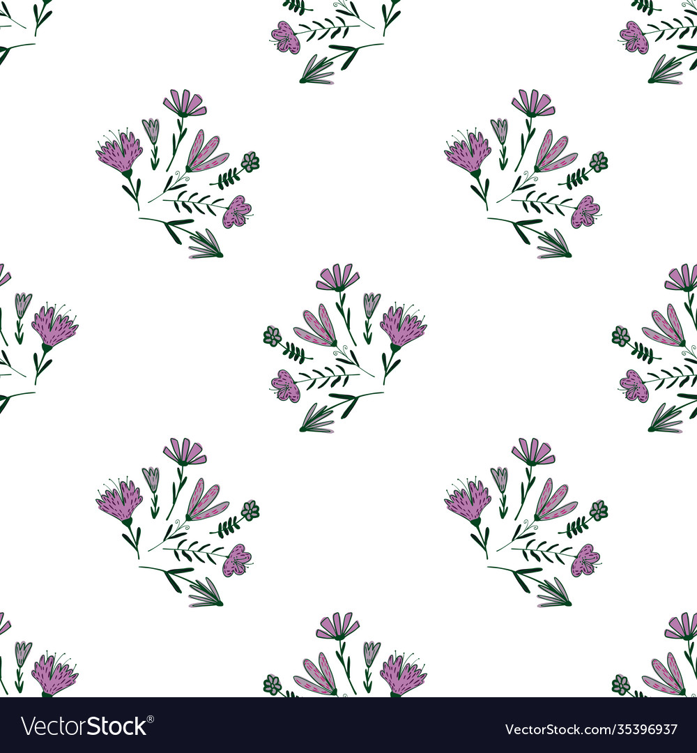 Isolated seamless pattern with pink outline vector image Isolated seamless pattern with pink outline