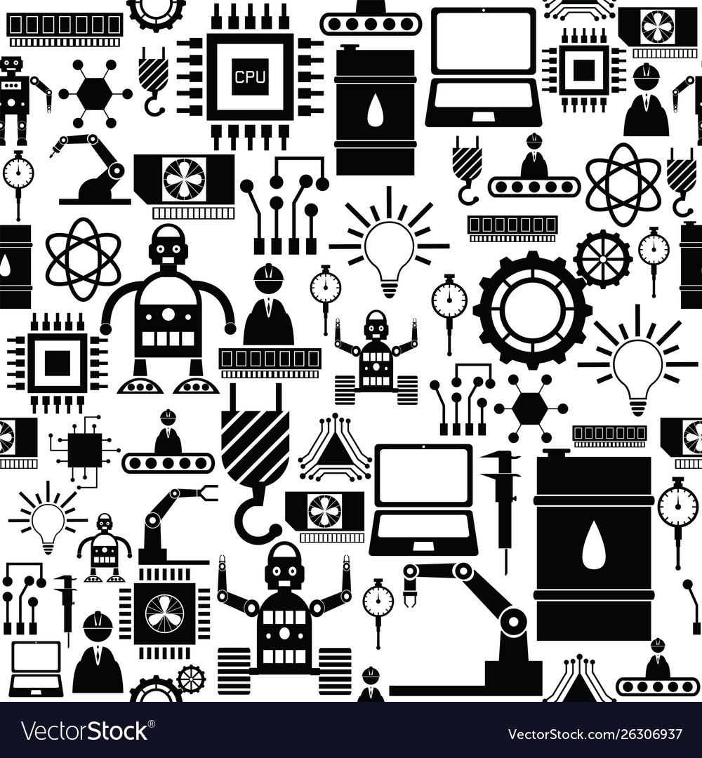 Robot seamless pattern background icon