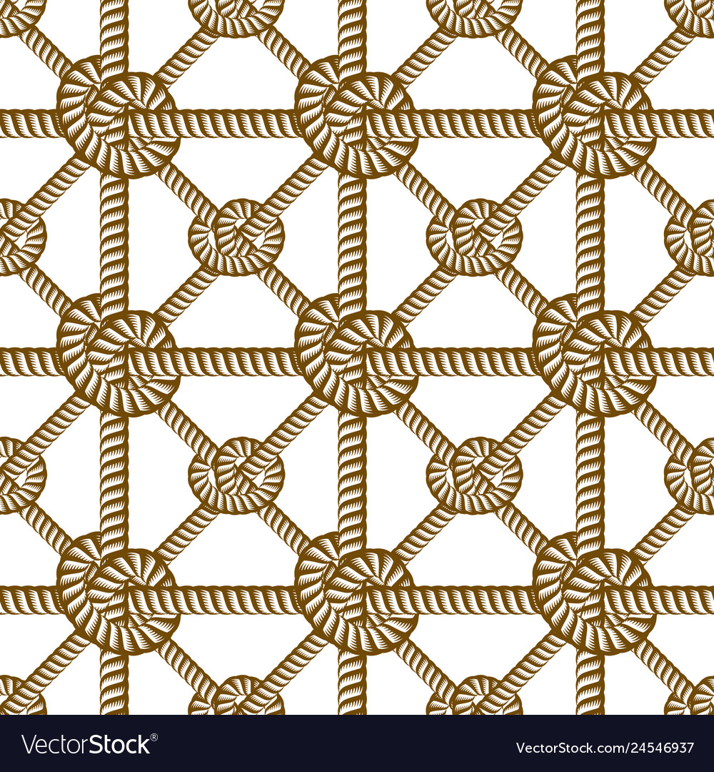 Seamless nautical rope pattern endless navy