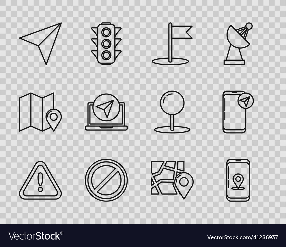Set line exclamation mark in triangle infographic vector image Set line exclamation mark in triangle infographic