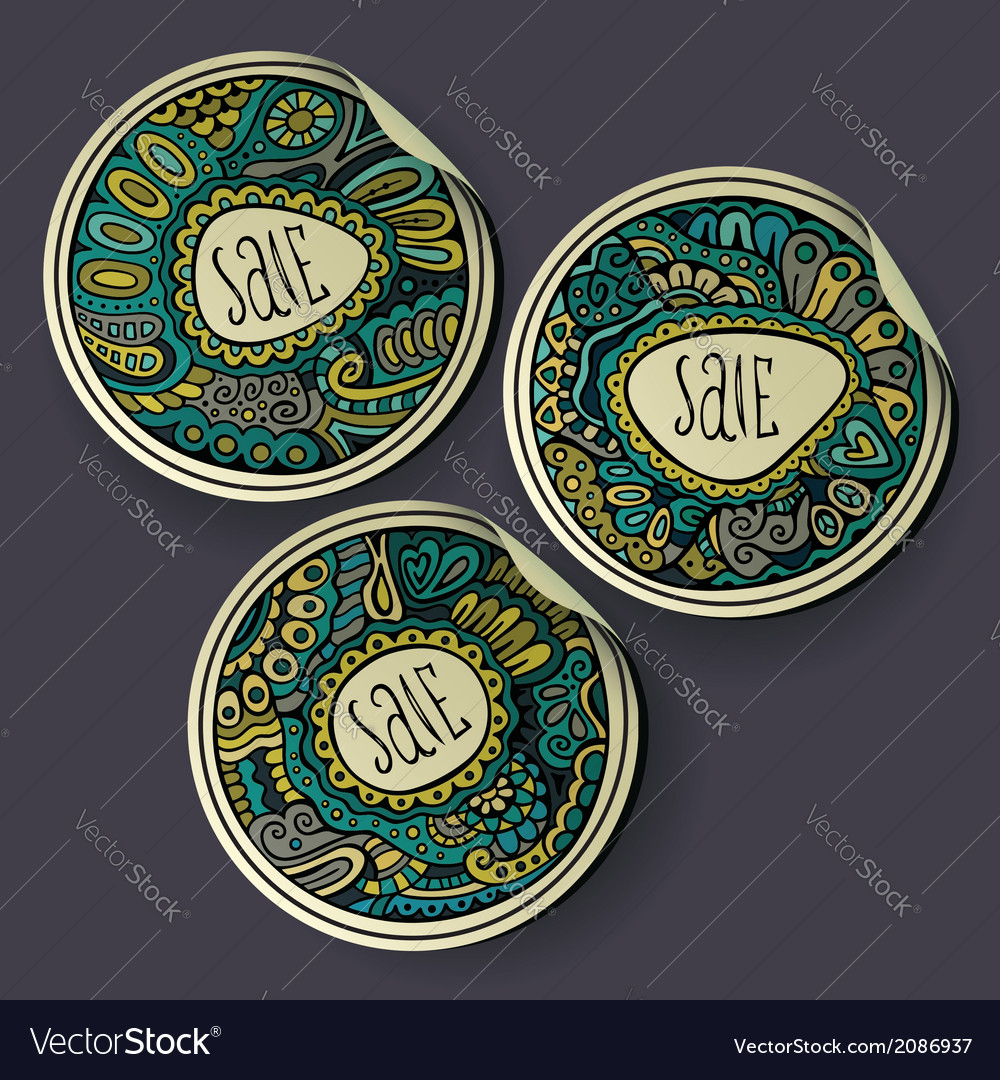 Set of sale decorative labels