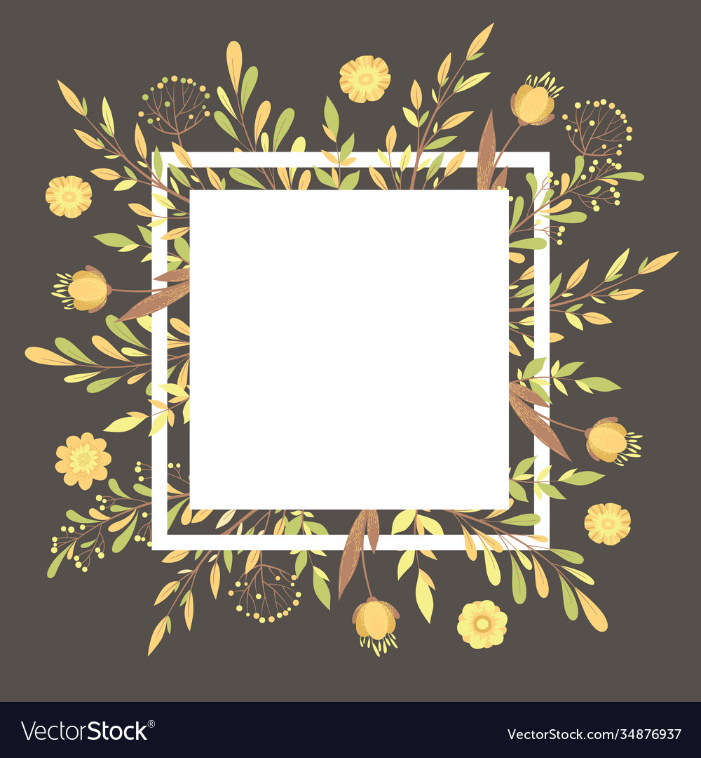 Square banner floral frame