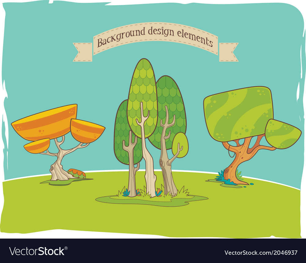 Stylized background design elements trees