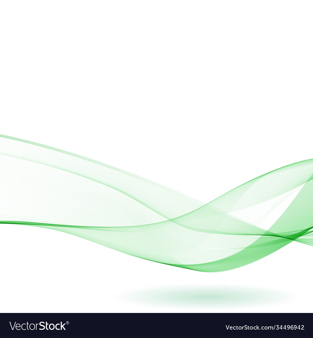 Abstract Background With Green Waveslayout Vector Image