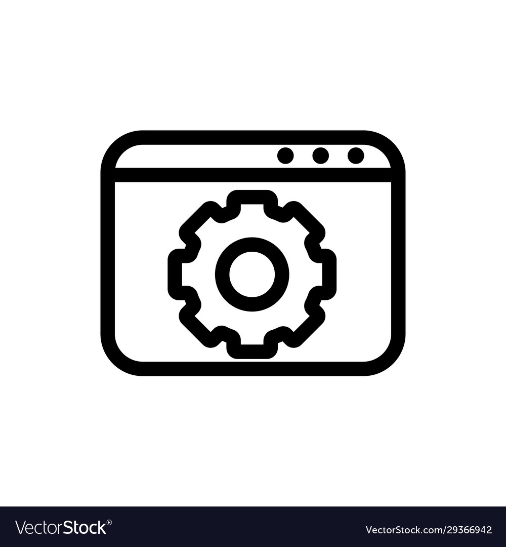 Browser tuning icon isolated contour vector image Browser tuning icon isolated contour