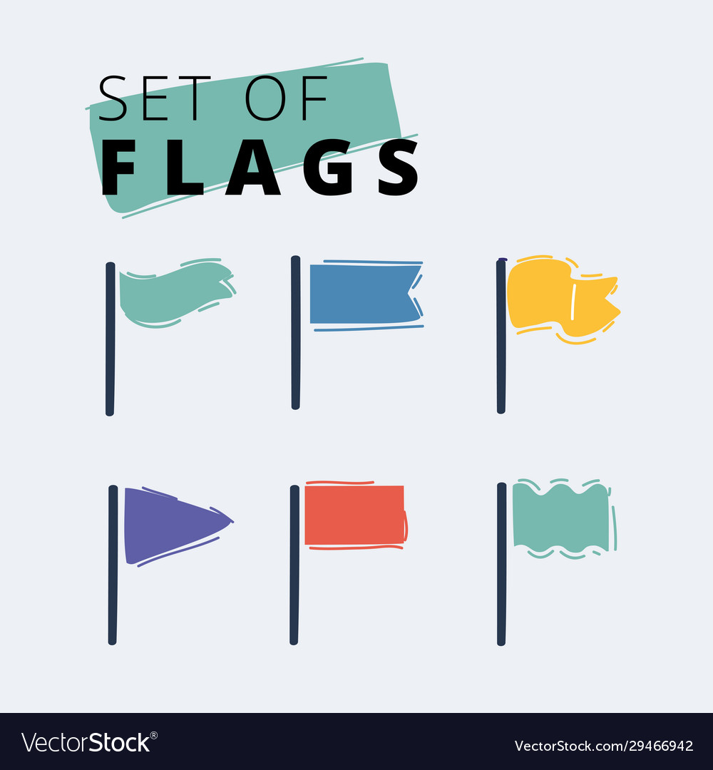 Cartoon waving flags