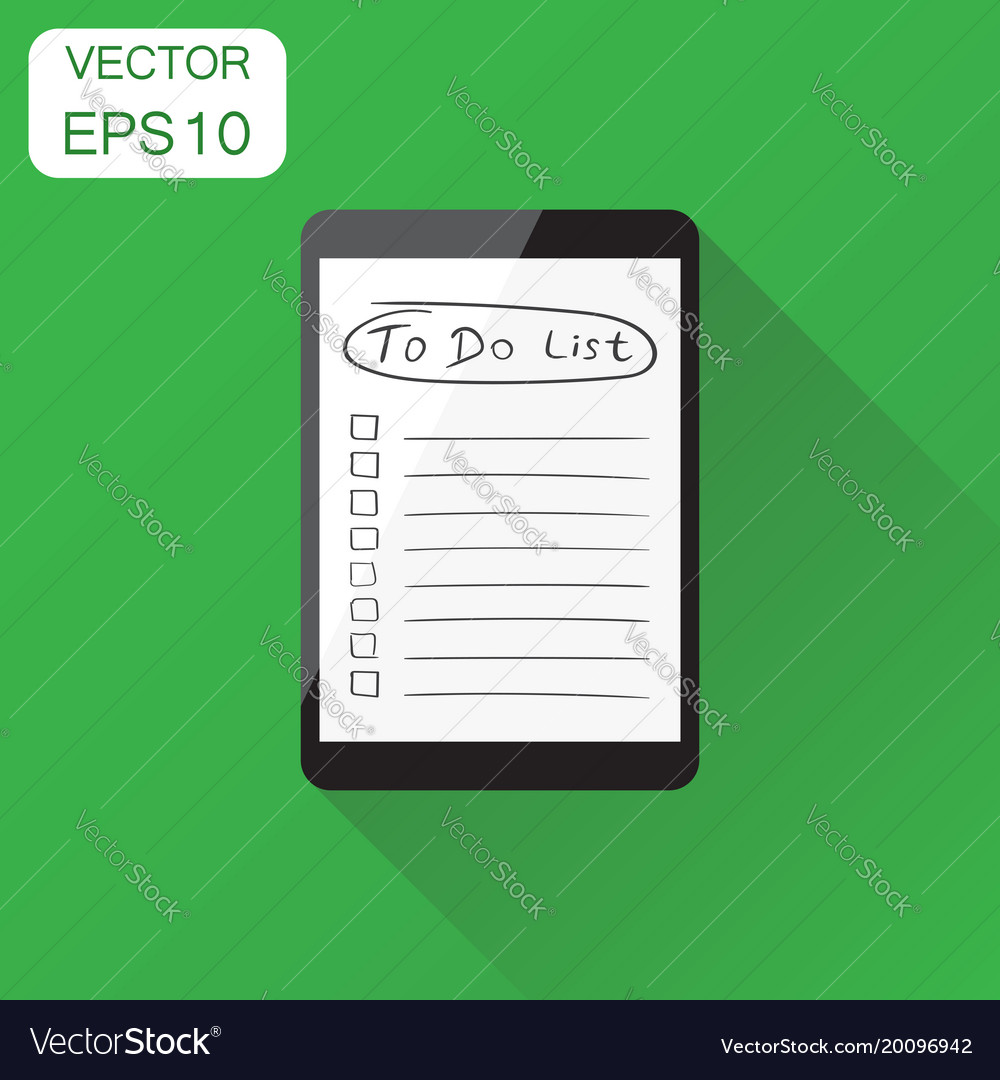 Checklist with tablet computer icon business