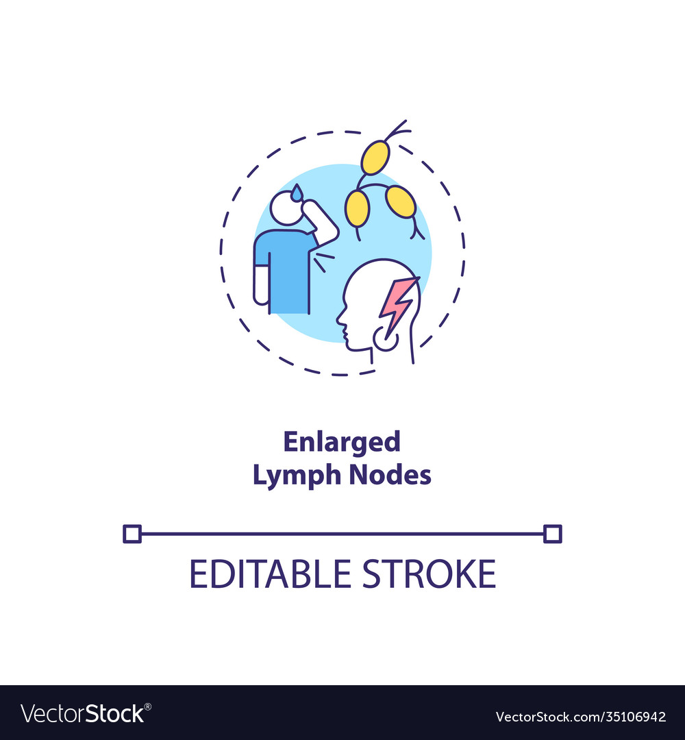 Enlarged Lymph Nodes Concept Icon Royalty Free Vector Image Enlarged Lymph Nodes Concept Icon Royalty Free Vector Image