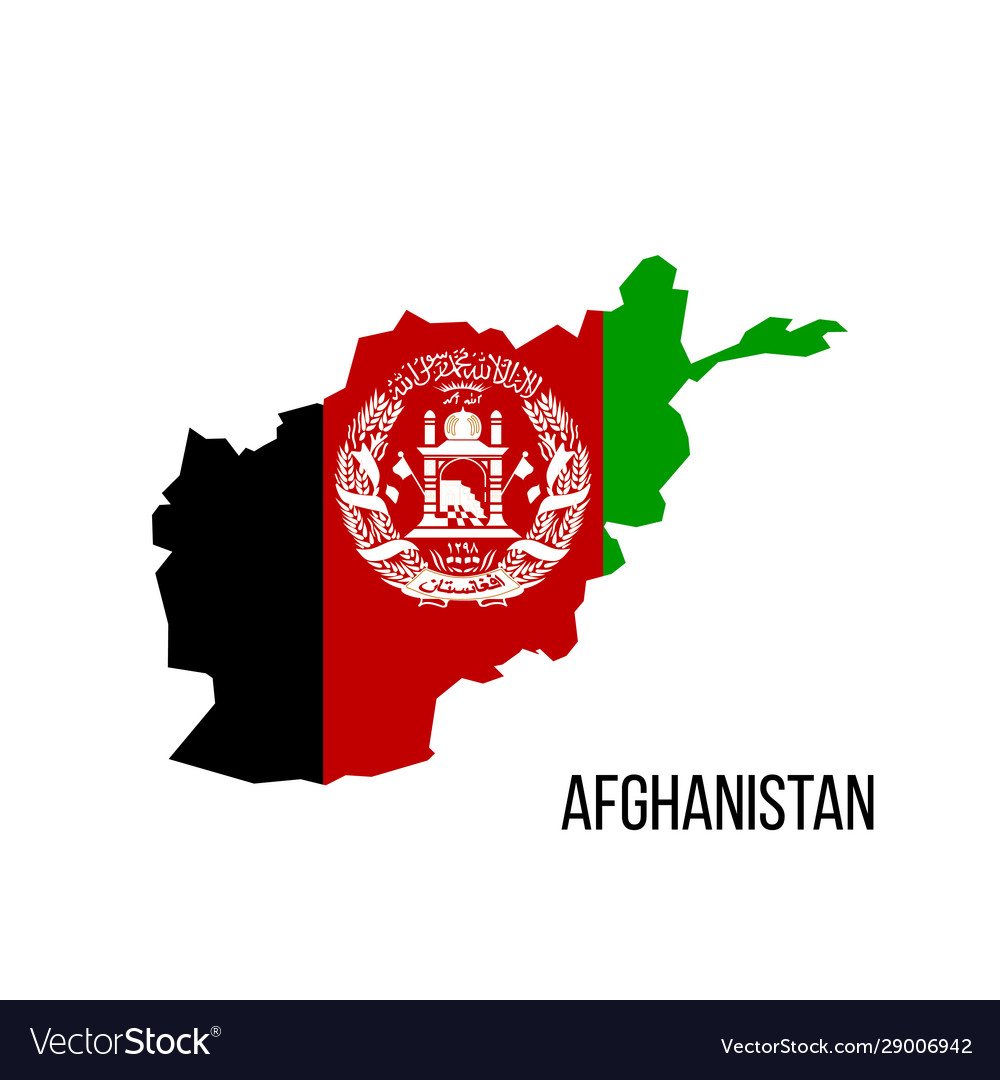 Flag map afghanistan isolated on white background Vector Image